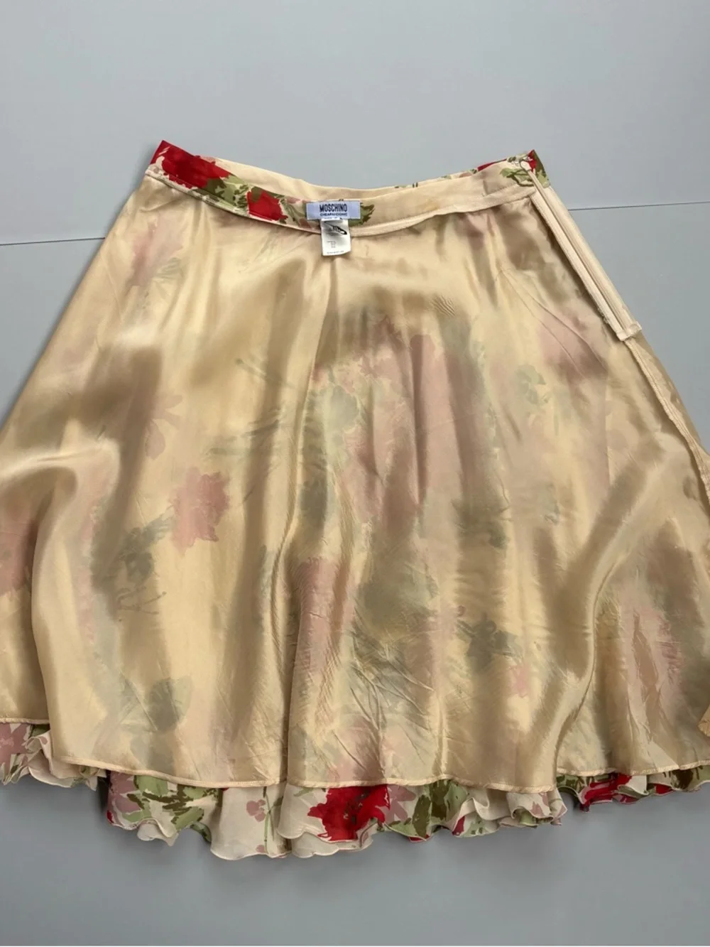 Vintage Moschino Cheap and Chic Silk Floral Skirt A-Line Cottagecore Flowy